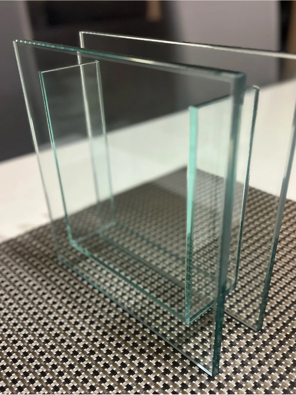 Clear Glass Bath Organizer - Transparent Glass Storage